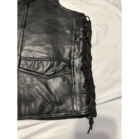 Diamond Plate Buffalo Leather Vest 2XL Live To Ride - Picture 6 of 16